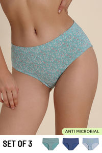 Zivame Medium Rise Full Coverage Hipster Panty (Pack of 3) - Multicolor — thumbnail 1